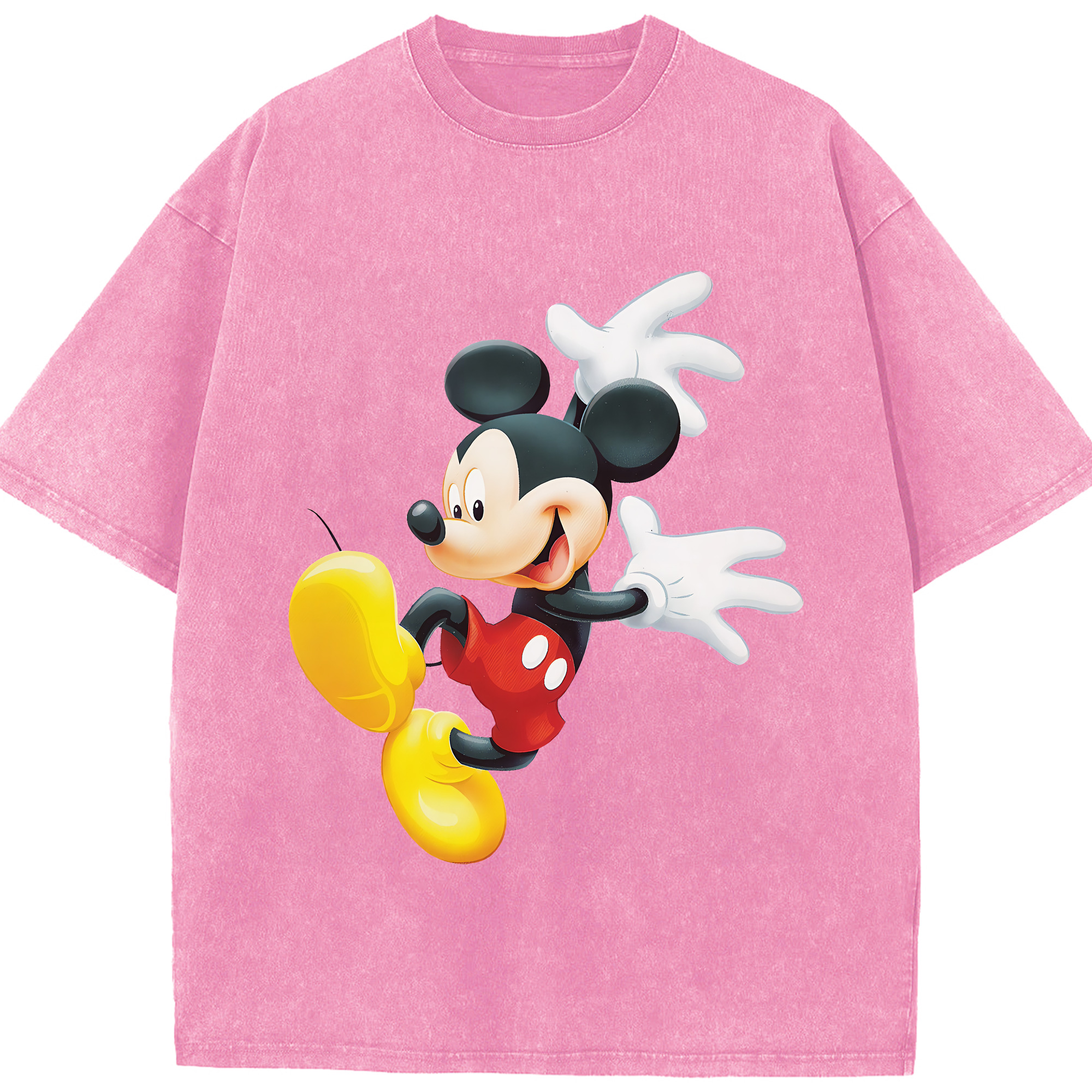 （画像用） ミッキーマウス Mickey Mouse 綿100% ヴィンテージ風 半袖Tシャツ（フロントプリント）
